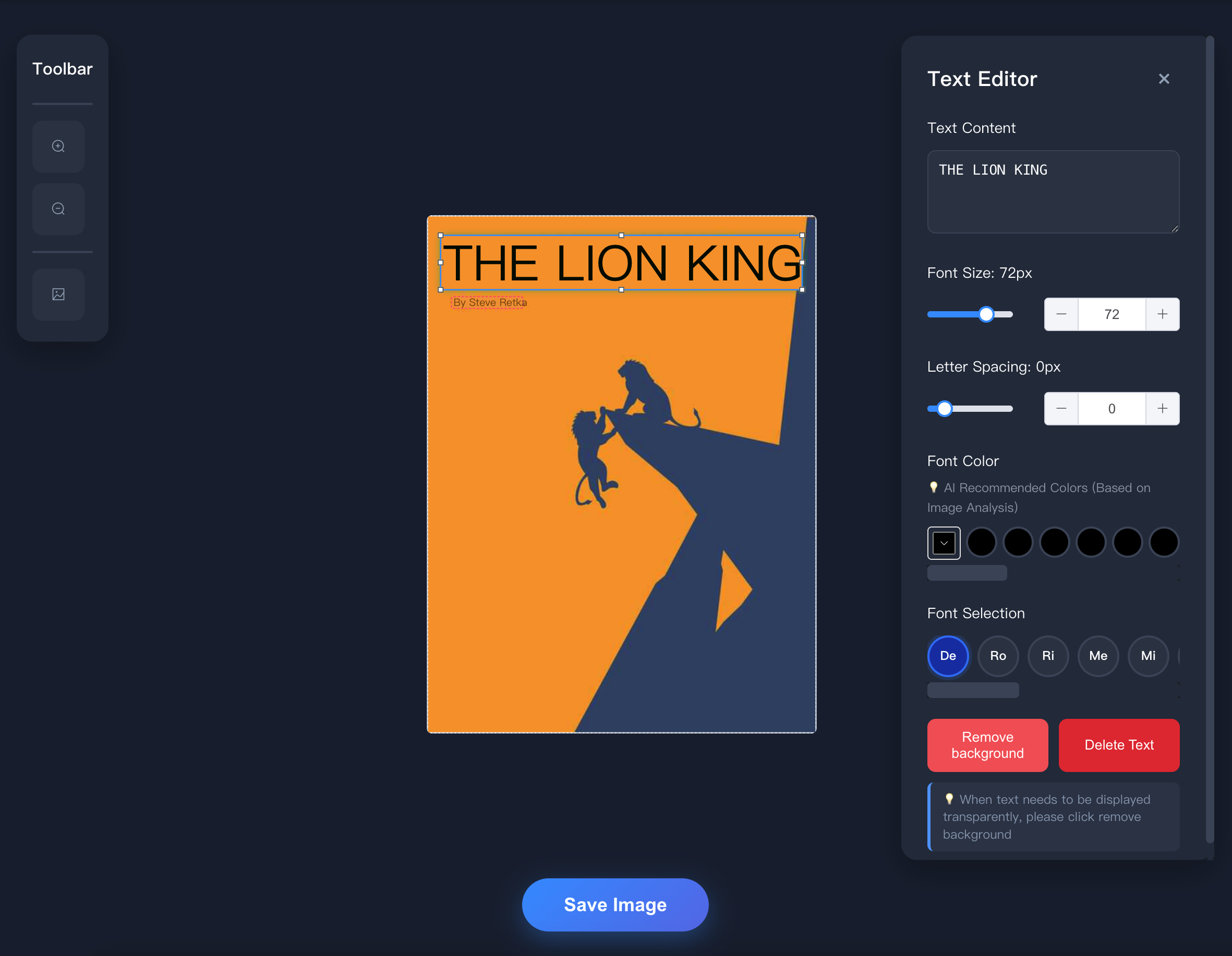 AI Text Recognition and Editing Features interface showing smart text detection and editing tools
